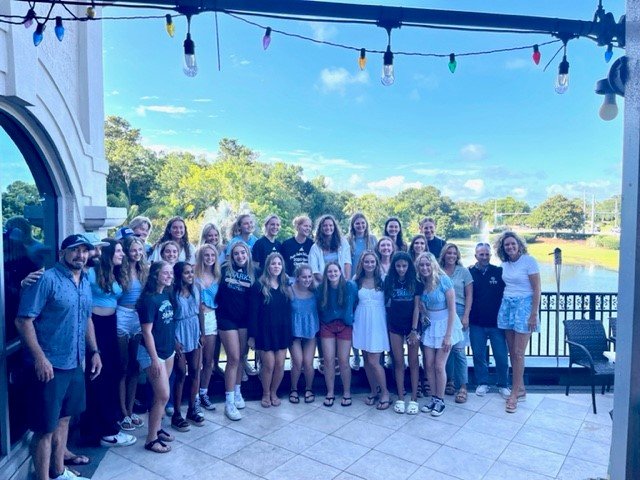 Current and former players and coaches gathered recently to celebrate the successful career of retiring PVHS girls volleyball Coach Robin Mignerey.